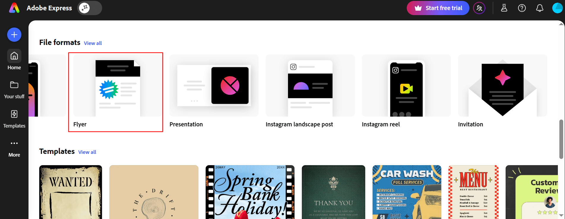 Adobe Express szórólapok