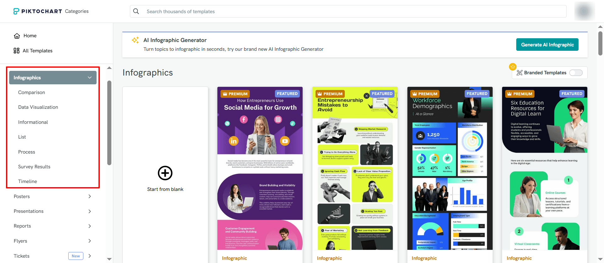 Piktochart infografika készítés