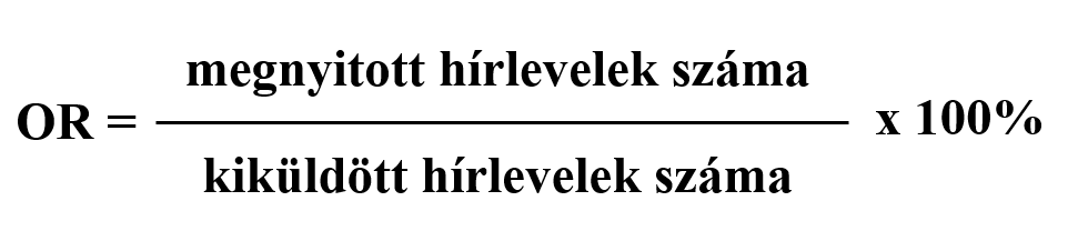 A megnyitási arány képlete